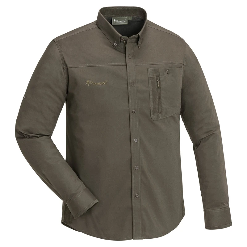 Pinewood Tiveden Anti-Insect Shirt D.Olive/Suede Brown 1 Pinewood Tiveden Anti-Insect Shirt D.Olive/Suede Brown