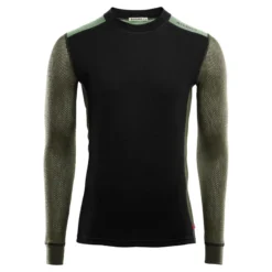Aclima WoolNet Hybrid Crewneck M's Jet Black/Olive Night/Dill