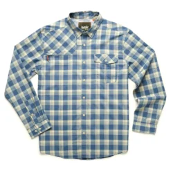 Howler Matagorda LS Shirt River Plaid Reflection Blue