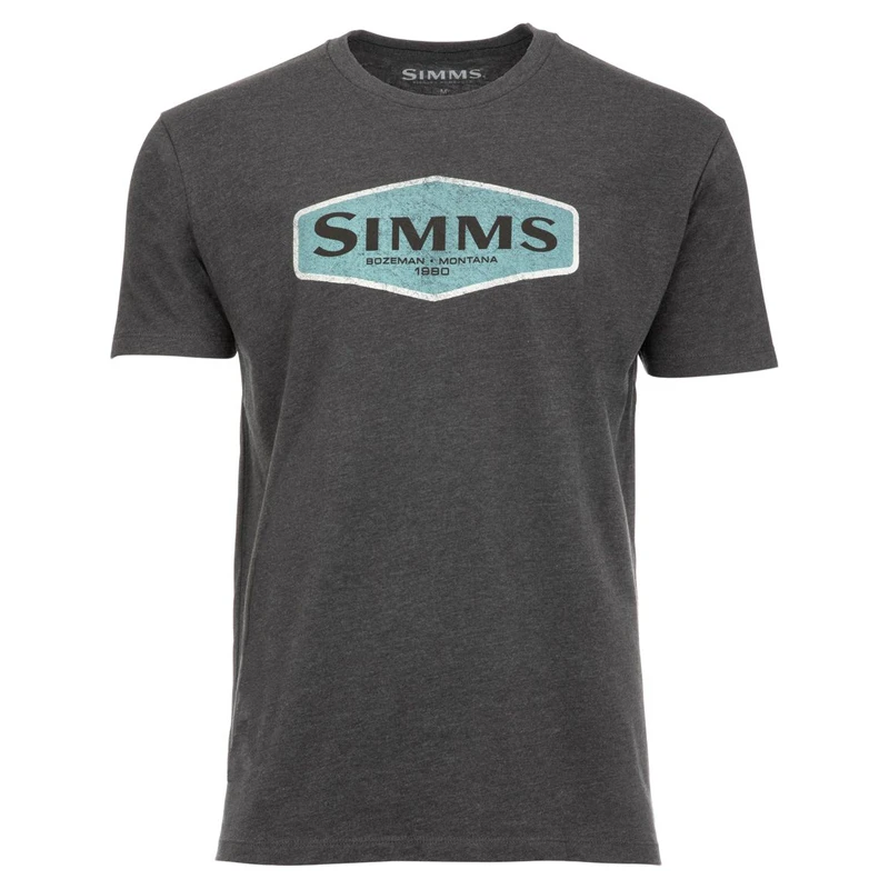 Simms Logo Frame T-Shirt Charcoal Heather 1 Simms Logo Frame T-Shirt Charcoal Heather