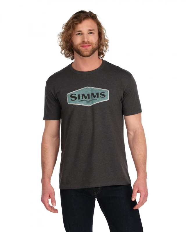 Simms Logo Frame T-Shirt Charcoal Heather 2 Simms Logo Frame T-Shirt Charcoal Heather – Bild 2