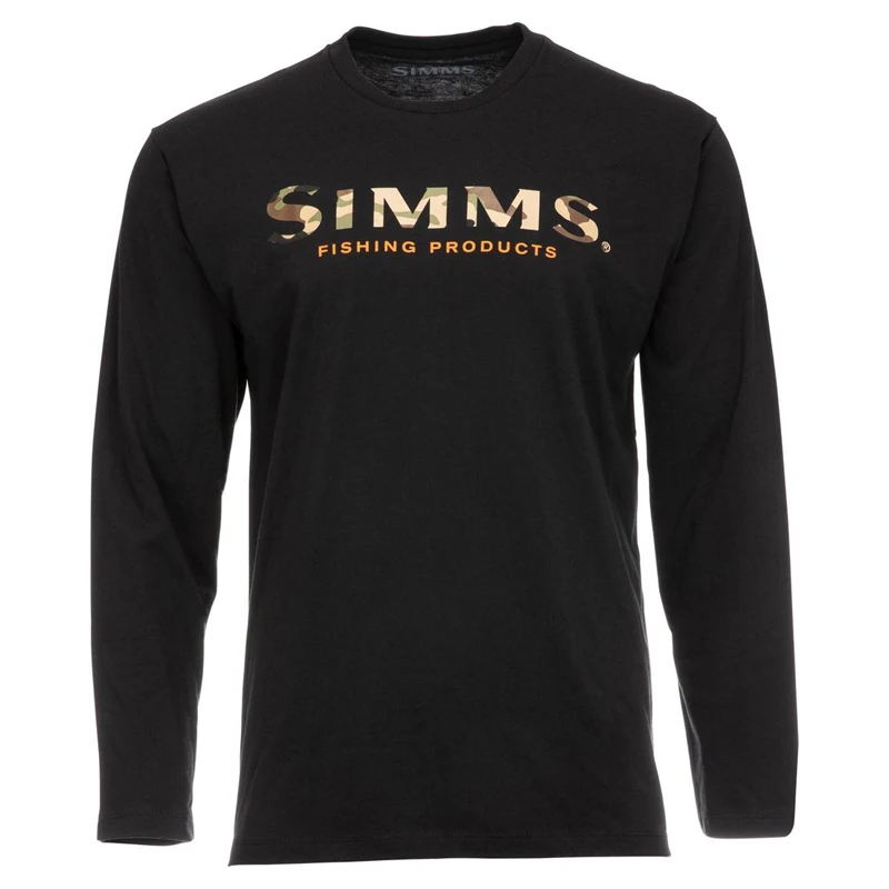 Simms Logo Shirt LS Black 1 Simms Logo Shirt LS Black