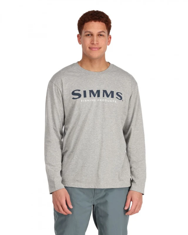Simms Logo Shirt LS Grey Heather 2 Simms Logo Shirt LS Grey Heather – Bild 2