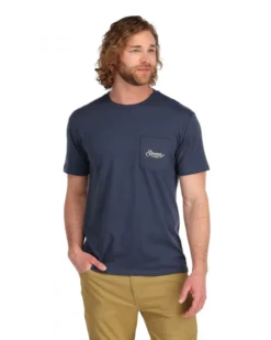 Simms Two Tone Pocket Tee Navy Heather -Darts Verkäufe 13628 414 30r 4