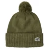Patagonia Powder Town Beanie Line Logo Ridge Patch: Wyoming Green