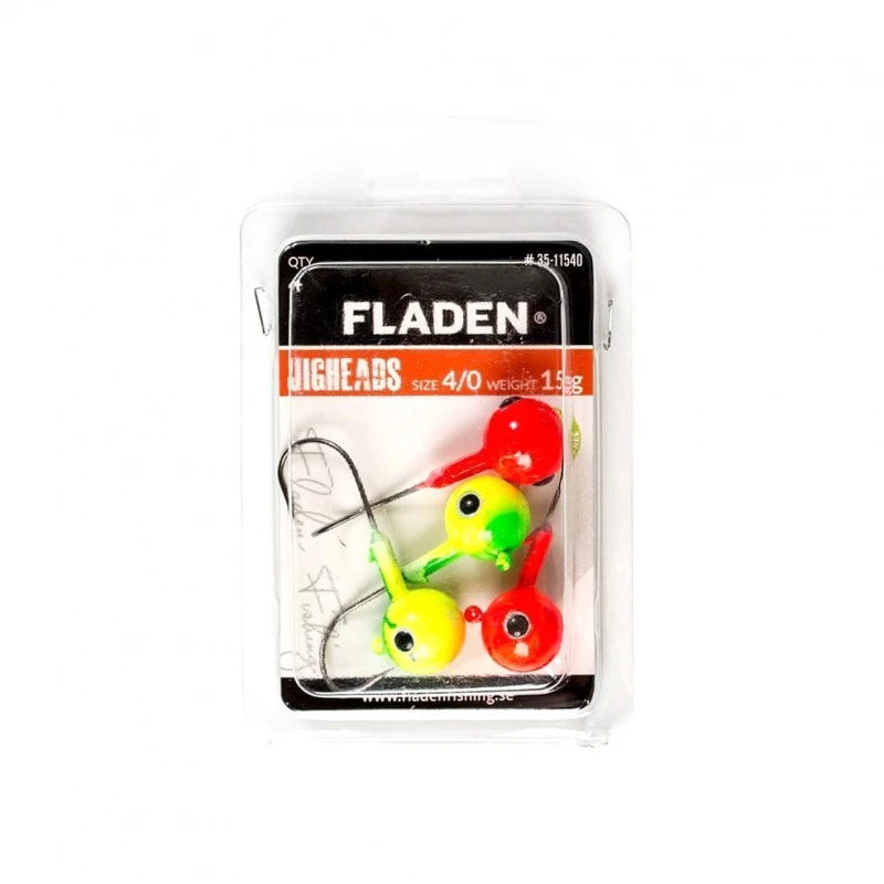 Fladen Jigkopf Rot/Gelb 2-pack 2 Fladen Jigkopf Rot/Gelb 2-pack – Bild 2