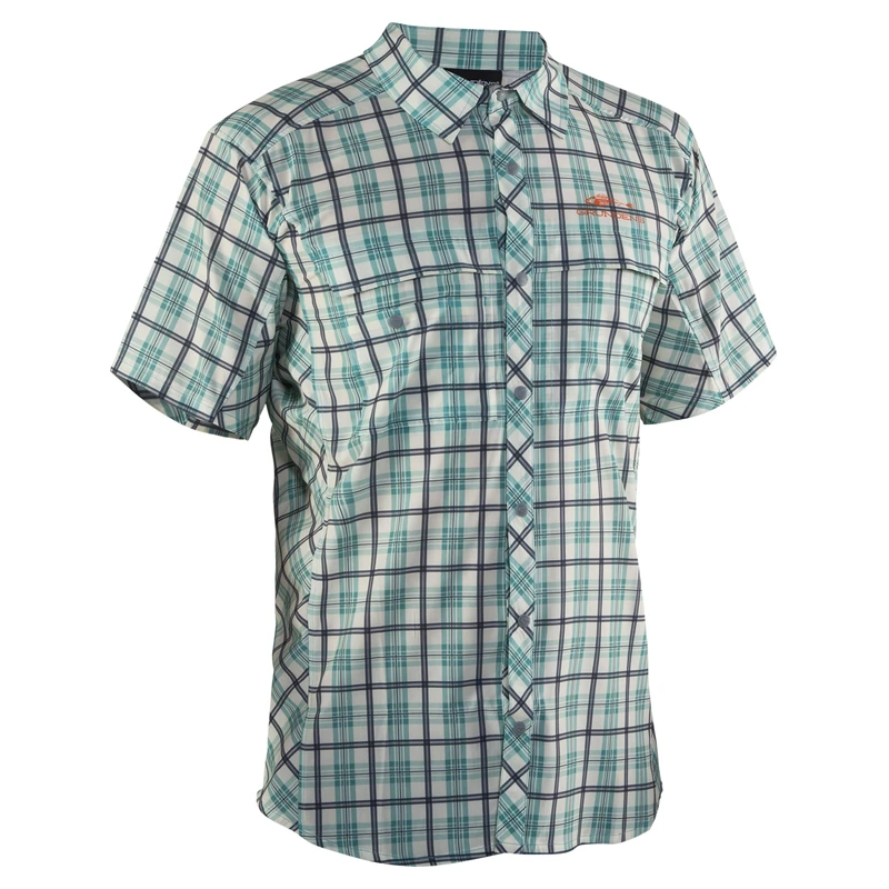Grundéns Fly Bridge Short Sleeve Dusty Turquiose Plaid 1 Grundéns Fly Bridge Short Sleeve Dusty Turquiose Plaid