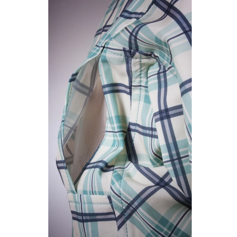 Grundéns Fly Bridge Short Sleeve Dusty Turquiose Plaid 2 Grundéns Fly Bridge Short Sleeve Dusty Turquiose Plaid – Bild 2