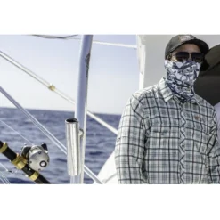 Grundéns Fly Bridge Long Sleeve - Dusty Turquiose Plaid -Darts Verkäufe 40010 962 0013r 3