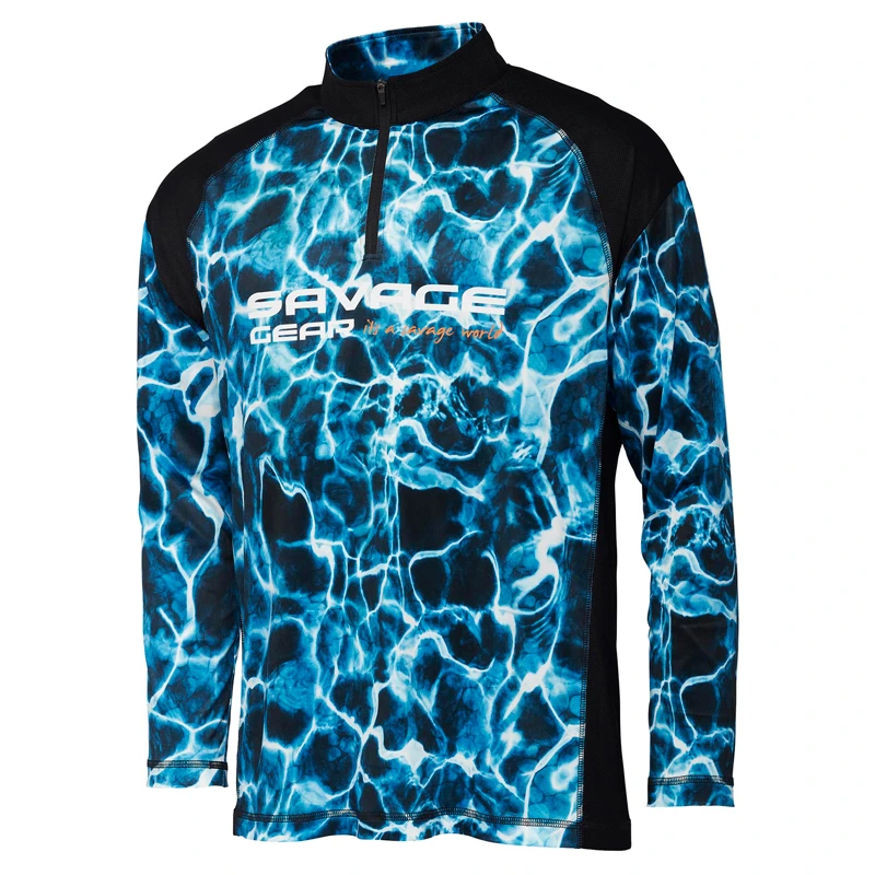 Savage Gear Marine UV Long Sleeve Tee, Sea Blue 1 Savage Gear Marine UV Long Sleeve Tee, Sea Blue