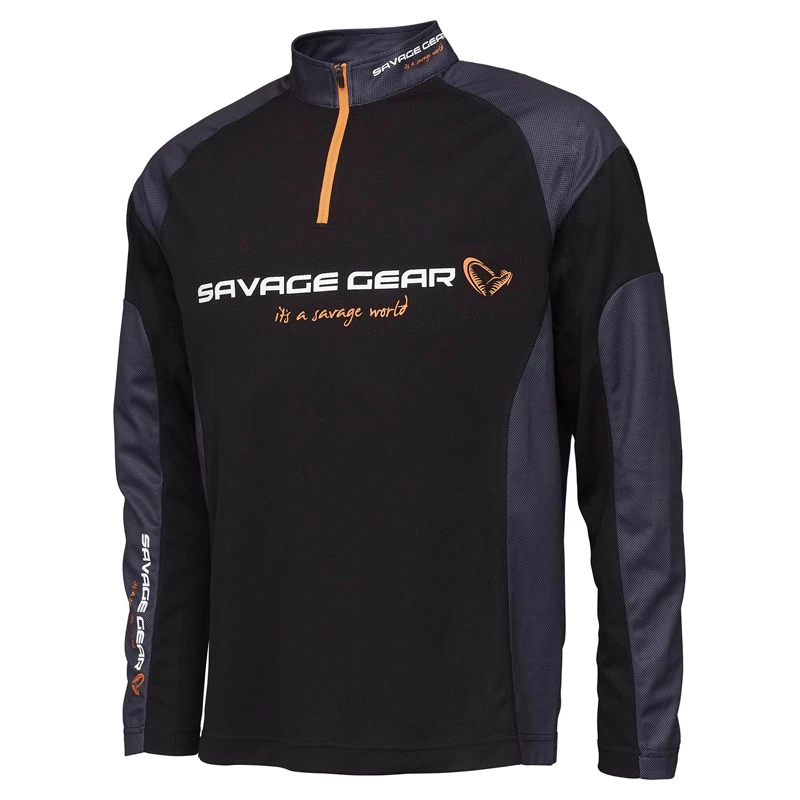 Savage Gear Tournament Gear Shirt 1/2 Zip, Black Ink 1 Savage Gear Tournament Gear Shirt 1/2 Zip, Black Ink