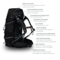 Beyond Nordic BN502 Backpack 55L - Onyx Black -Darts Verkäufe BN502 BLACK OS 3