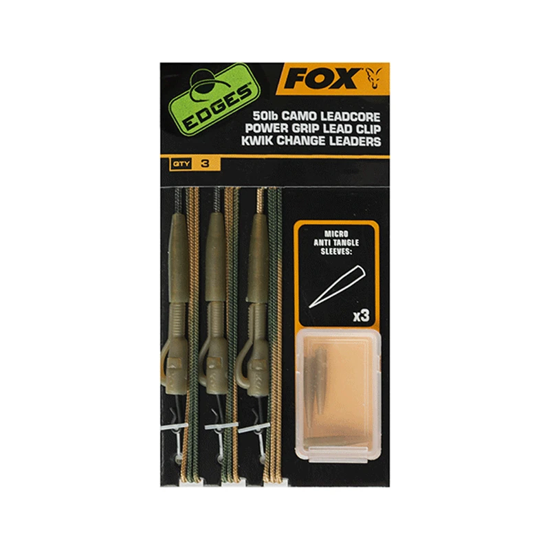 Fox Edges Ready Tied Camo Leadcore Lead Clip Leaders 1 Fox Edges Ready Tied Camo Leadcore Lead Clip Leaders