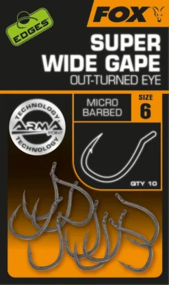 Fox Edges Armapoint Super Wide Gape Outturned Eye (10-pack) -Darts Verkäufe CHK245r 2
