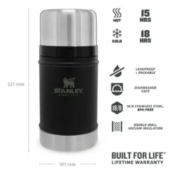 Stanley The Legendary Classic Food Jar .70L - Matte Black -Darts Verkäufe ST1007936004 3
